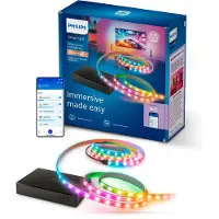 Philips HDMI 2-synkbox 8K med bakgr.belysning till 55–65 tums tv, Smart belysningskit, Wi-Fi/Bluetooth, Svart, Wi-Fi 4 (802.11n), 802.11b, 802.11g, LED, Plast