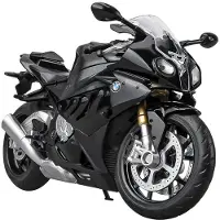 Fourall- Model Cars 1/12 BMW S1000RR Tryckgjuten Motorcykel Modell Leksaksfordon Samling Autobike Stötdämpare Terräng Autocykel Leksaker Bil svart