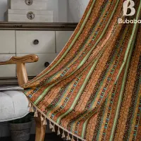 The BAY Bohemisk Etnisk Stil Mörkläggningsgardin för Dörrar och Burspråk 150x130 cm (285g) brown