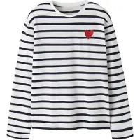 Name it Tröja - NkfTovelina - Bright White/Dark Sapphire + Grena - - 7-8 år (122-128) - Tröja