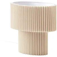 LINDBY Bordslampa Tazia , Creme / bärnsten, Vardagsrum / matsal, Textil / tyger / siden, Bordslampa