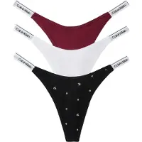 Calvin Klein 3 Pack Dipped Thongs Icon Logo