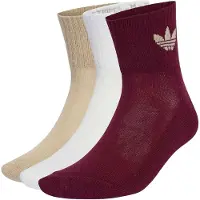 Adidas Originals Sockor 'Mid Crew 3 Pairs' sand / bordeaux / vit