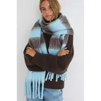 Gina Tricot  - Soft chunky scarf - halsdukar & scarves - Blå - ONESIZE - Dam