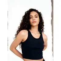 Tommy Life Ribbad ärmlös crop top