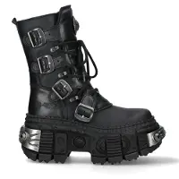 New rock Mid-Calf läderstövlar med plattform - WALL373-S3
