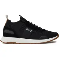 BOSS Låg sneaker 'Titanium' ljusbeige / svart / vit