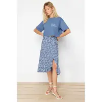 Trendyol TRENDYOLMİLLA Dam Blå Blommig Midi A-linje Skater Kjolar