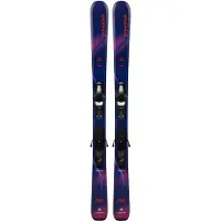 Dynastar - Skidpaket (skidor + bindning) - M-Menace Team + Kid 4 2027 för Unisex - Barnstorlek 122 cm - Lila