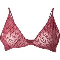 Calvin Klein Unlined Plunge Bra Minimalist Emblem Flocked Mesh