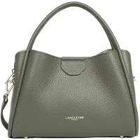 LANCASTER PARIS Handväska 'Lancaster Sac à main Aimantée M Ida Double Cuir Kaki Fumé' grön
