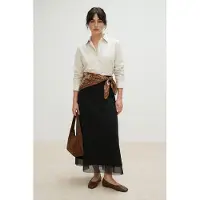 Trendyol Modest Dam Svart Enfärgad Maxi Modest Kjolar