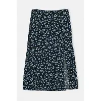 Trendyol Dam Mörkblå Prickig Midi A-linje Plus size Kjolar
