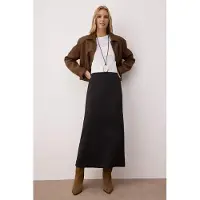 Trendyol Modest Dam Svart Enfärgad Maxi Modest Kjolar