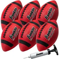 Franklin Sports Junior Footballs - Grip-Rite 100 - Barnstorlek Gummifotbollar - 6-Pack med Pump - Röd/Svart