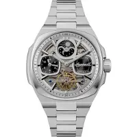 Ingersoll The Spirit Månfas Rostfritt Stål Silver Skeletturtavla Automatisk I15802 Herrklocka silver