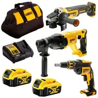 DeWalt Verktygspaket DCK304P2-QW (DCF620 + DCG405 + DCH133); 18 V; 2x5,0 Ah batt.