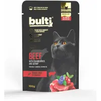 Bult Superfoods Våtfoder För Katter Med Nötkött Tranbär Och Kattmynta 100g