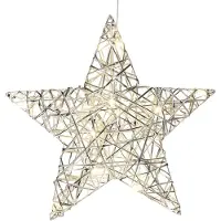 Wellhome Silver Julstjärna Med 20 Varmvita Led-lampor 30x8x30 Cm