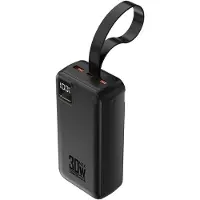 Wozinsky W8-W 30 000 mAh 30 W powerbank med 2x USB-A och USB-C samt ficklampa – Svart