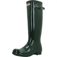 Hunter för kvinnor. FRW0002262 Original Tall 170th Anniversary gummistövlar gröna (35/36), Karta, Spänne, Casual, PVC