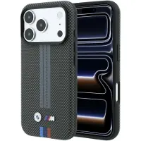 BMW M Quadrille MagSafe-fodral med trefärgat mönster i Kevlar för iPhone 18 Pro / 17 Pro – mörkgrå