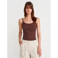 Dilvin Slim Fit Ribbad Bomulls Cami Topp