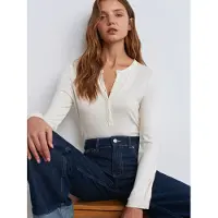 Dilvin Slim Fit V-Hals Knapplös Blus