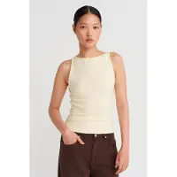 Dilvin Ribbad Halterneck Slim-Fit Blus