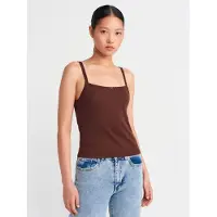 Dilvin Texturerad bomull-modal cami-blus