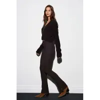 Dilvin Hög midja flare leggings med knapppdetailj