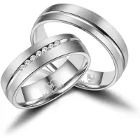 MARRYA Ring 'ES-09 Ehering aus Edelstahl - Silberfarben' silvergrå