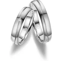 MARRYA Ring 'ES-17 Ehering aus Edelstahl - Silberfarben' silver