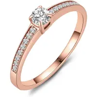 MARRYA Ring 'NS-09 Antragsring aus Edelstahl' roséguld
