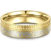 MARRYA Ring 'ES-37 Ehering aus Edelstahl - Gold plattiert' guldgul