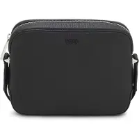 BOSS Crossbody bag in grained leather with logo