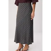 Trendyol Modest Dam Grå Rutig Maxi Sjöjungfru Modest Kjolar