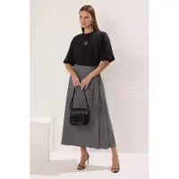 Trendyol Modest Dam Grå Enfärgad Maxi A-linje A-linje Modest Kjolar