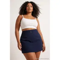 Trendyol Dam Mörkblå Enfärgad Kort / Mini A-linje Plus size Kjolar