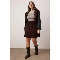 Trendyol Dam Brun Enfärgad Kort / Mini A-linje A-linje Plus size Kjolar