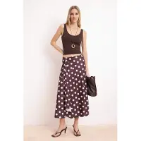 Trendyol TRENDYOLMİLLA Dam Brun Prickig Maxi A-linje Kjolar