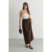 Trendyol TRENDYOLMİLLA Dam Brun Enfärgad Maxi A-linje A-linje Kjolar