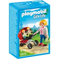 Playmobil City Life Mother with Twin Stroller