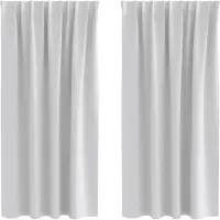 vidaXL Mörkläggningsgardiner med Ringar 2 pcs Ljusgrå 175 x 140 cm