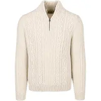 Superdry Half Zip Pullover Jacob Cable Ecru Off-White Vit Storlek