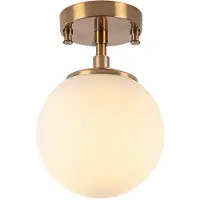 Opviq Taklampa Atmaca 10220 , dimbar, Brun / mässing, Vardagsrum / matsal, Glas, Taklampa