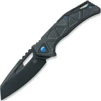 Fox knives Chronos FX-552-AL PVD Magnacut, Black PVD Aluminium, pocket knife, Stefan Merk design