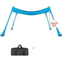 Vevor Strandtält Solskydd, UPF50+ Solskydd, 2 m högt, 3 x 3 m, Enkelt Pop-Up Strandtak med 4 Sandsäckar, Stabilitetsstänger, Sandskyfflar, Bärbar Skugga för Familjeutflykter, Camping, Fiske