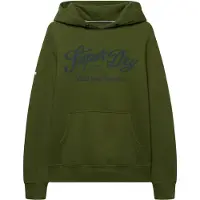 Superdry för män. M2014566A Vintage Script huvtröja grön (M), Casual, Bomull