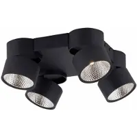 Pure LED-taklampa Nola, 4 lampor, svart dimbar, Svart, Vardagsrum / matsal, Modern, LED-taklampa